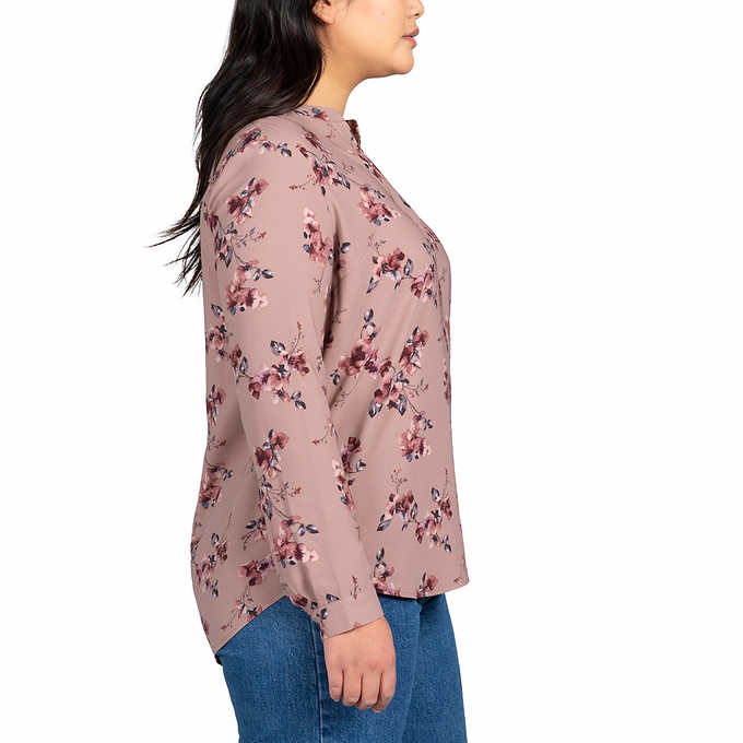 Hilary Radley Ladies' Size Small, Long Sleeve Blouse, Pink Floral