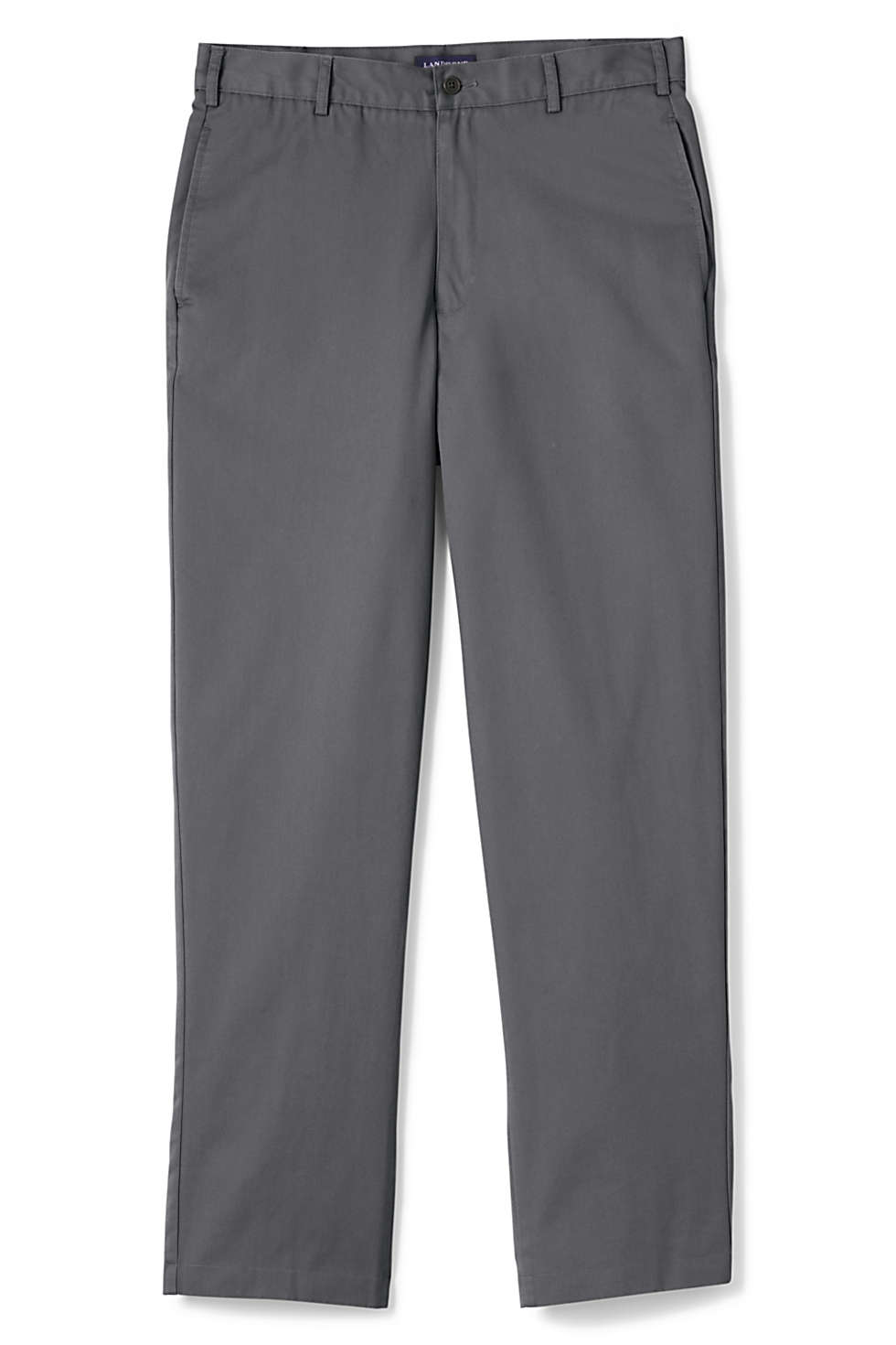 Lands End Men's Size 31x33, Plain Front Chino Pants Cuffed, Arctic Gray