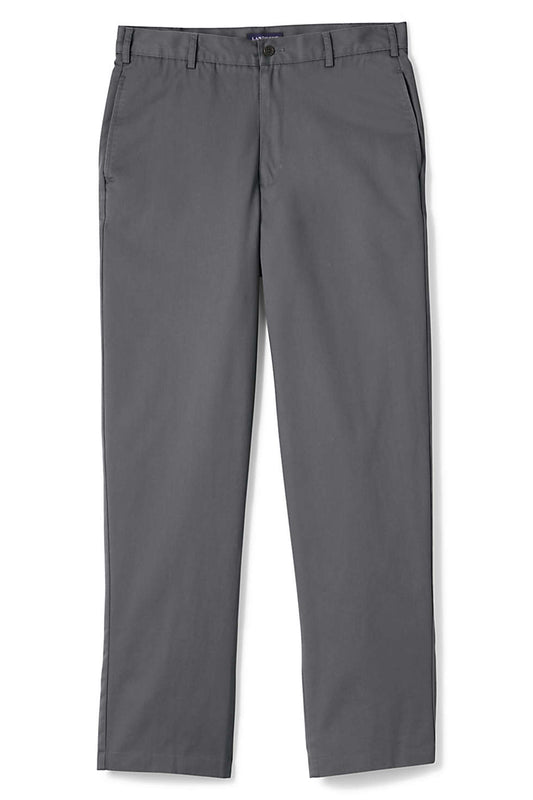 Lands End Men's Size 31x33, Plain Front Chino Pants Cuffed, Arctic Gray