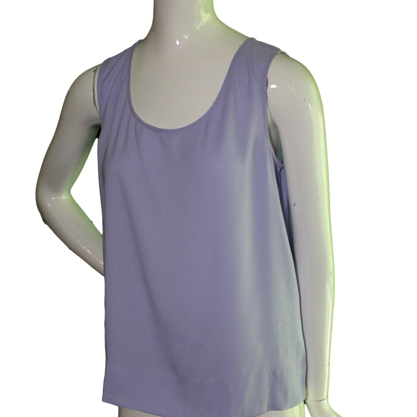 Lands End Women Size 4 Petite, Sleeveless Woven Tank Top Blouse, Pale Wisteria