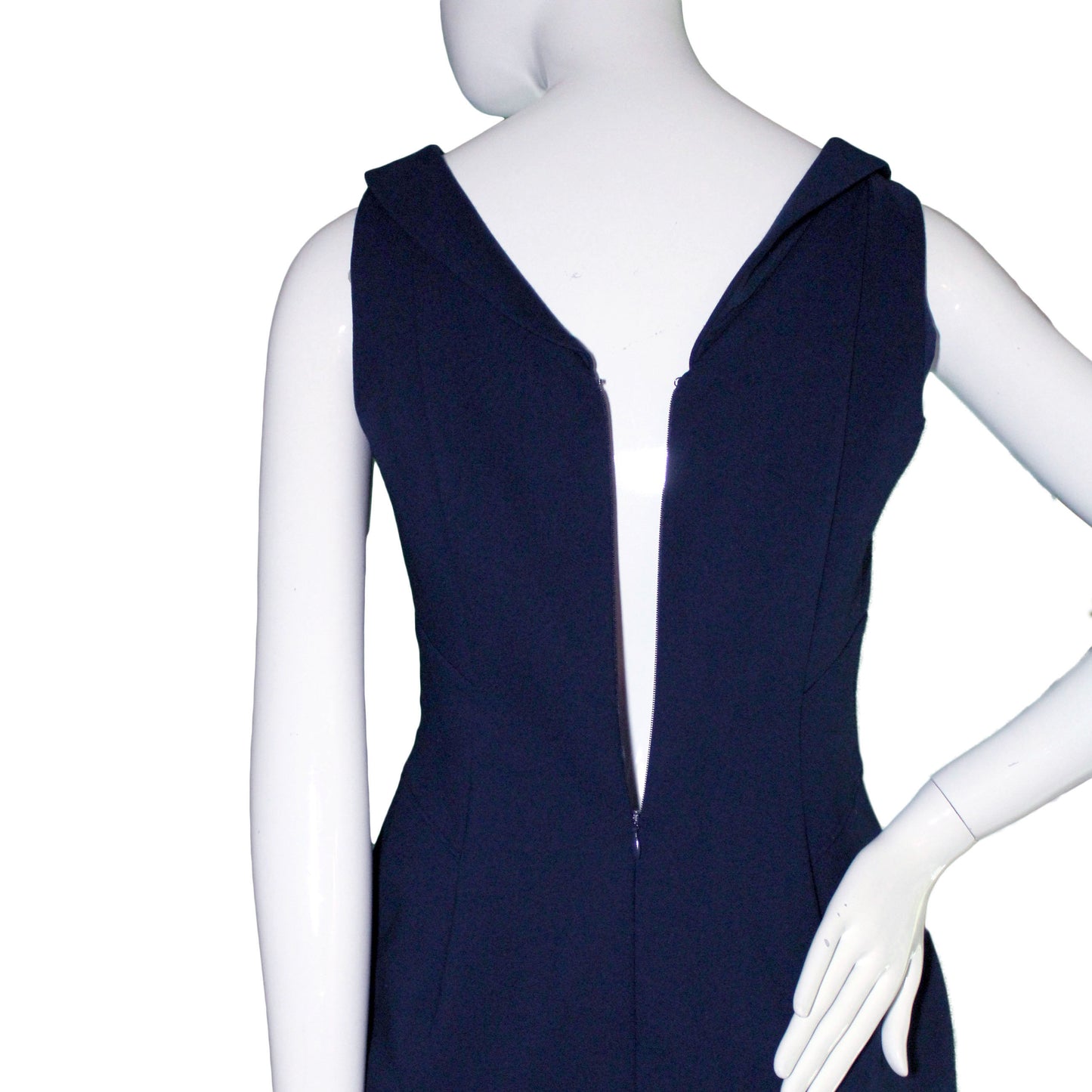 Lands End Size 4 Petite Sleeveless Portrait Collar Dress, Radiant Navy