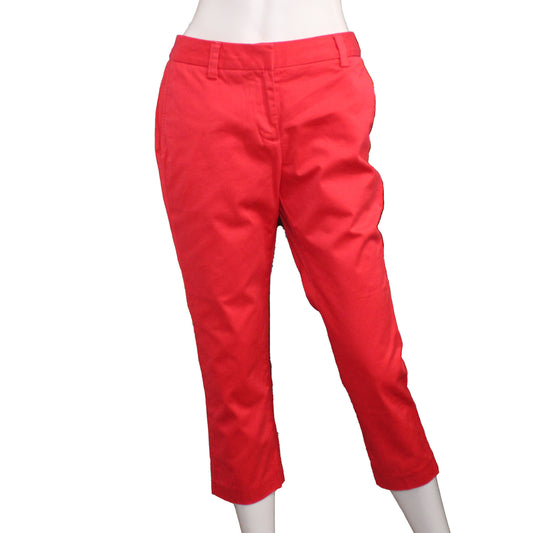 Lands' End Women's Size 4 Petite, Crop Chino Pants, Crimson Dawn Red