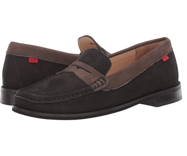 Marc Joseph, Little Kid's Size 10.5M, Leather Loafer Slip On, Black/Brown Nubuck