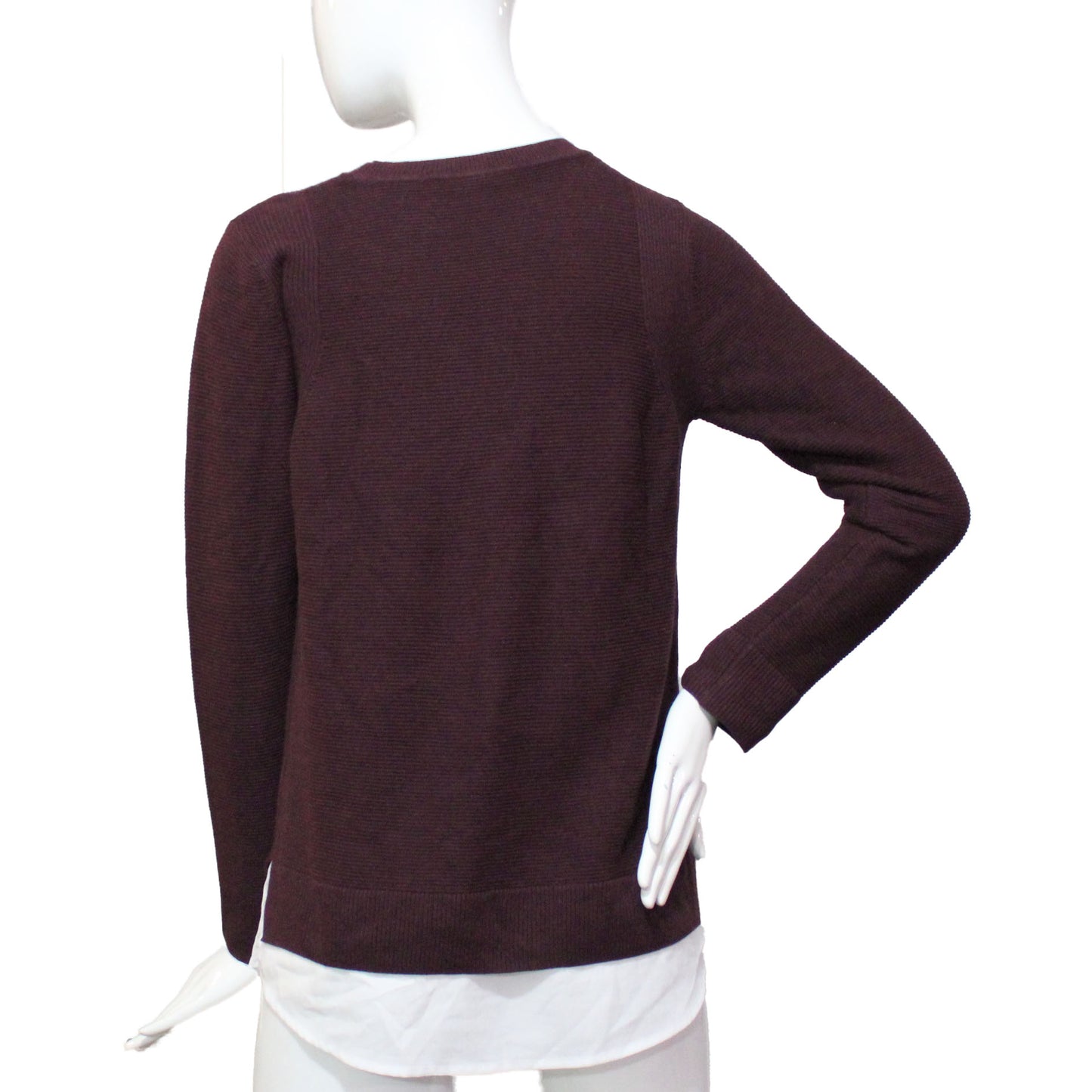 Hilary Radley 2-Fer Sweater Women's Size Small, Maroon Wine, Customer Return