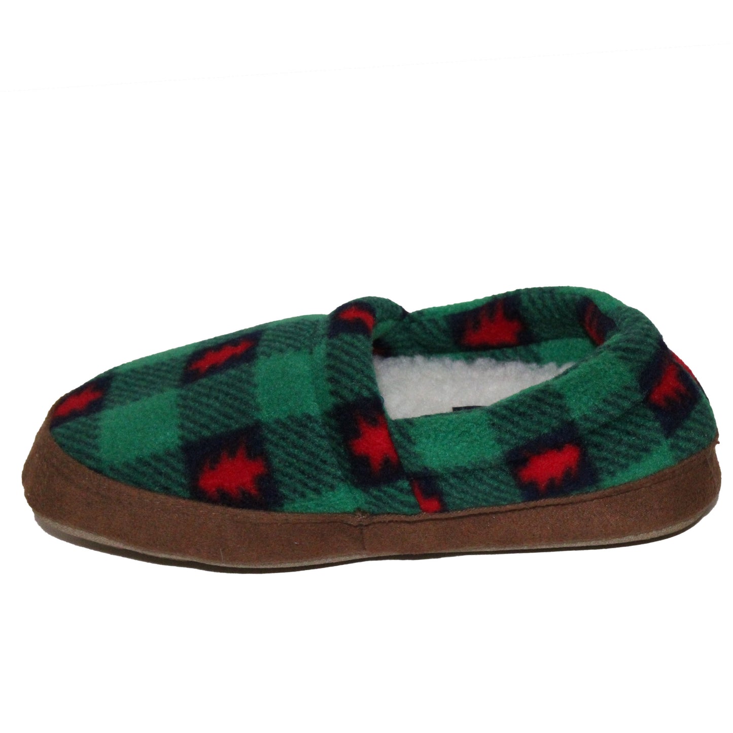 Lands End Kids Size 13, Fleece Indoor/Outdoor Holiday Slippers, Christmas Tree