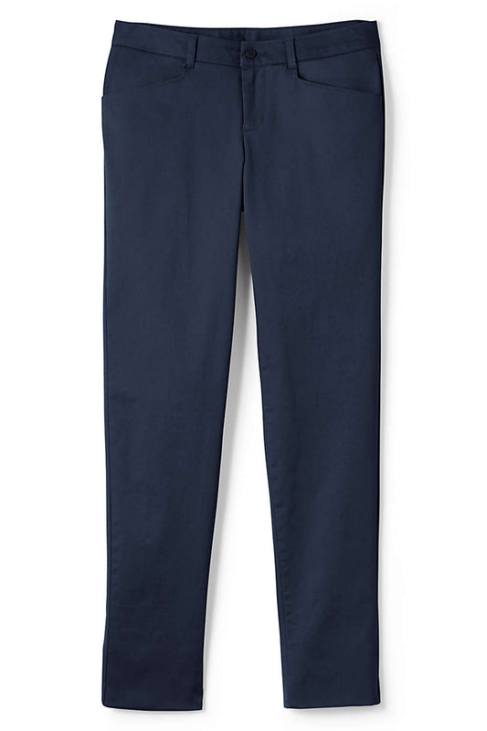 Lands End Uniform Junior's Size 13, 33 Inseam Stretch Pencil Pants, Classic Navy