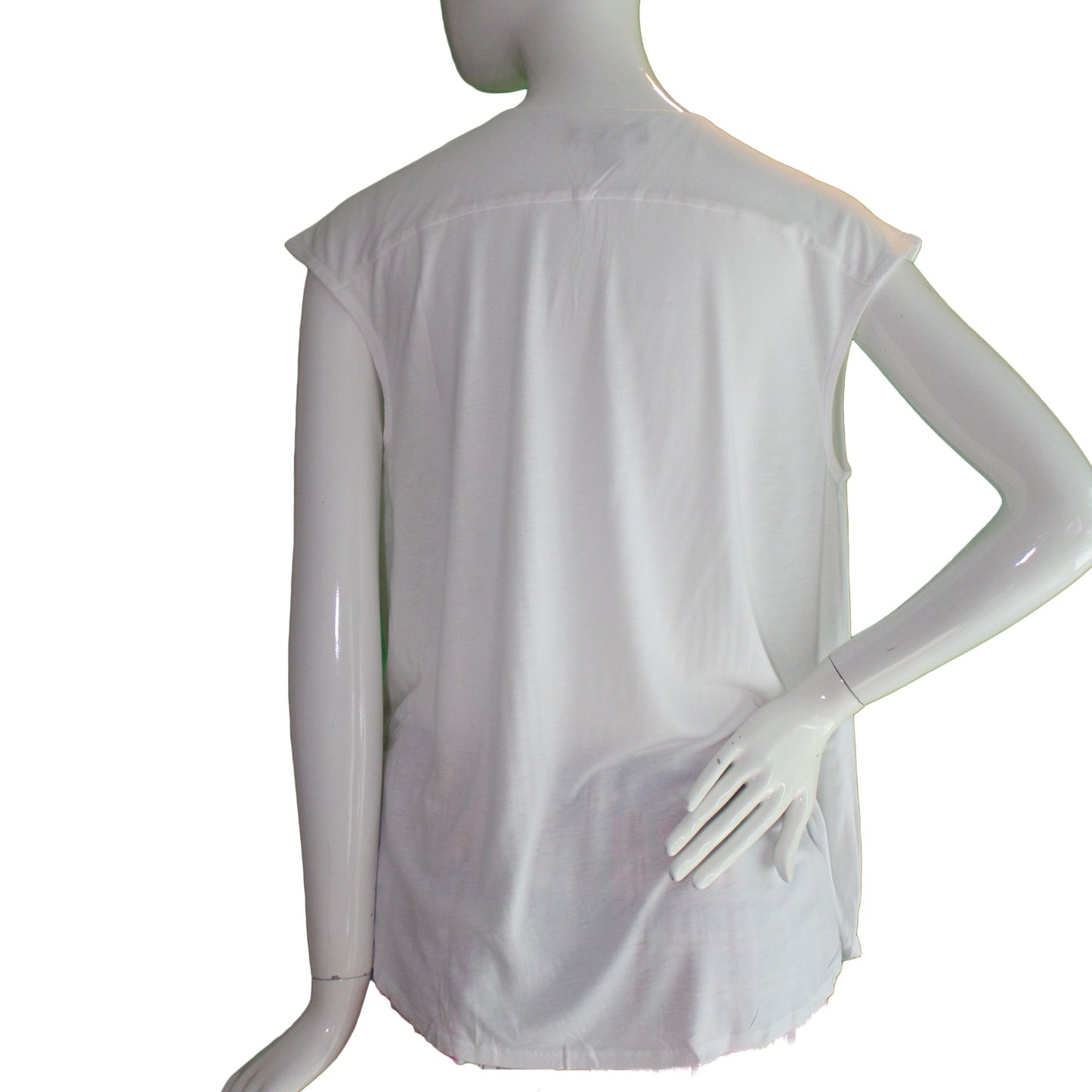 Lands End Women Size Medium (10-12) Petite, Split Neck Tunic, White