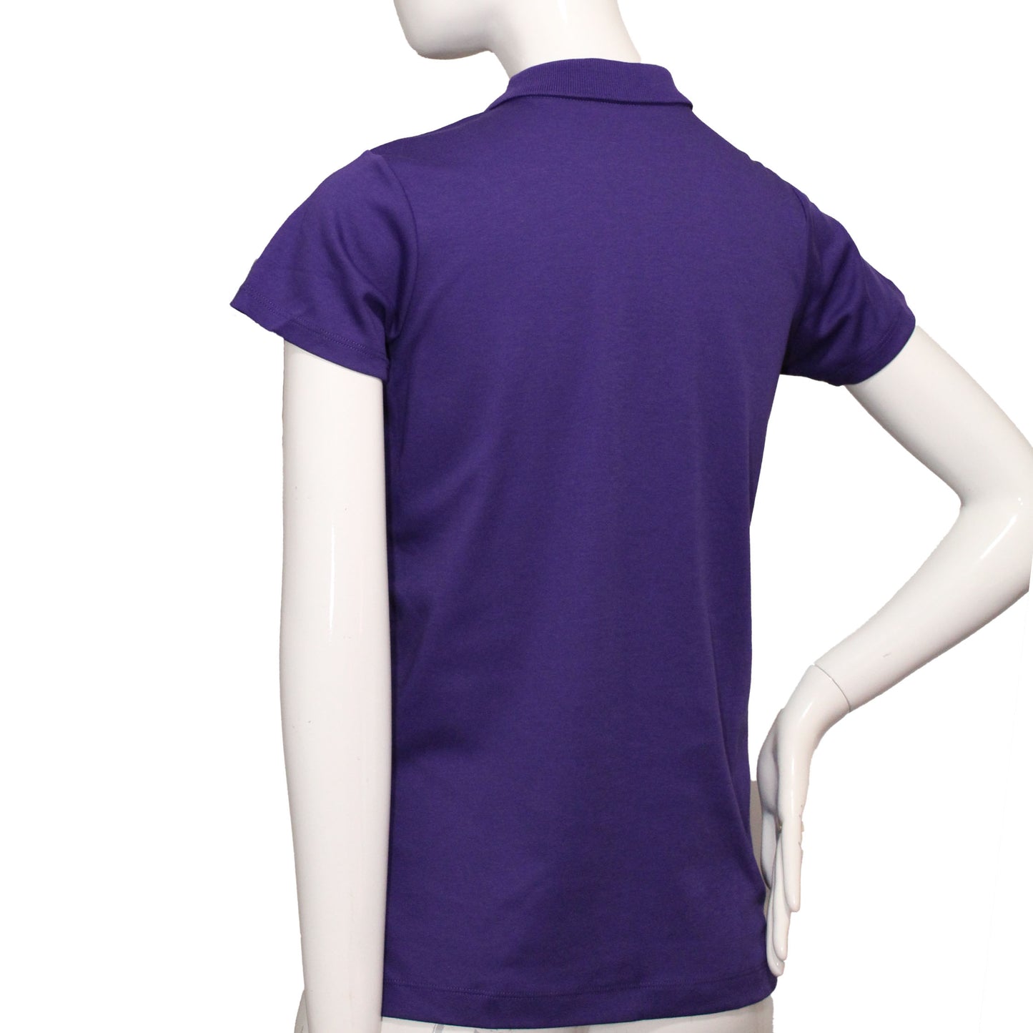 Lands' End Girls Size Large 14, Short Sleeve Polo Shirt, Purple w/ Tiger