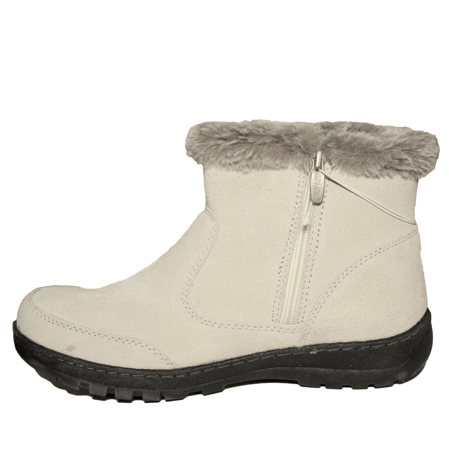 Khombu Iris Ladies Size 10, Faux Fur Trim Leather All Season Boot, Cream