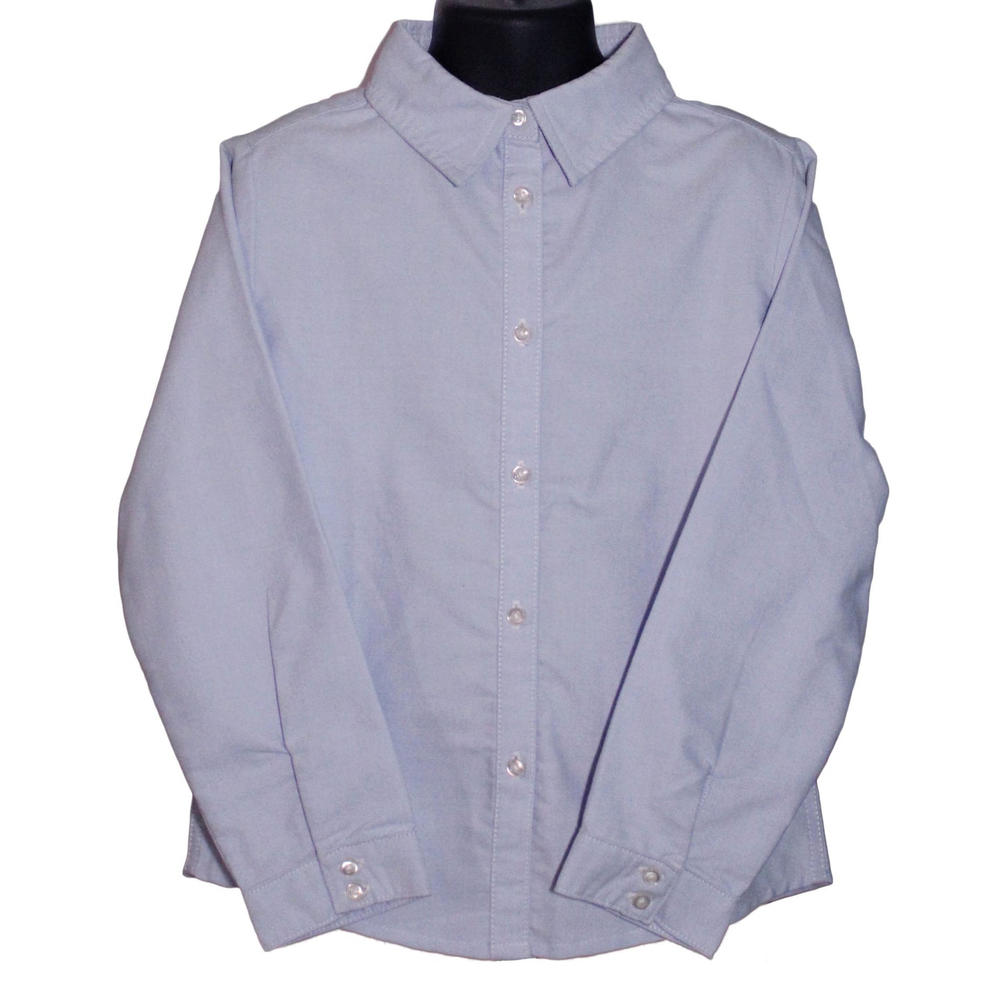 Lands End Uniform Little Girl Size 5, Long Sleeve Oxford Button Down Shirt, Blue