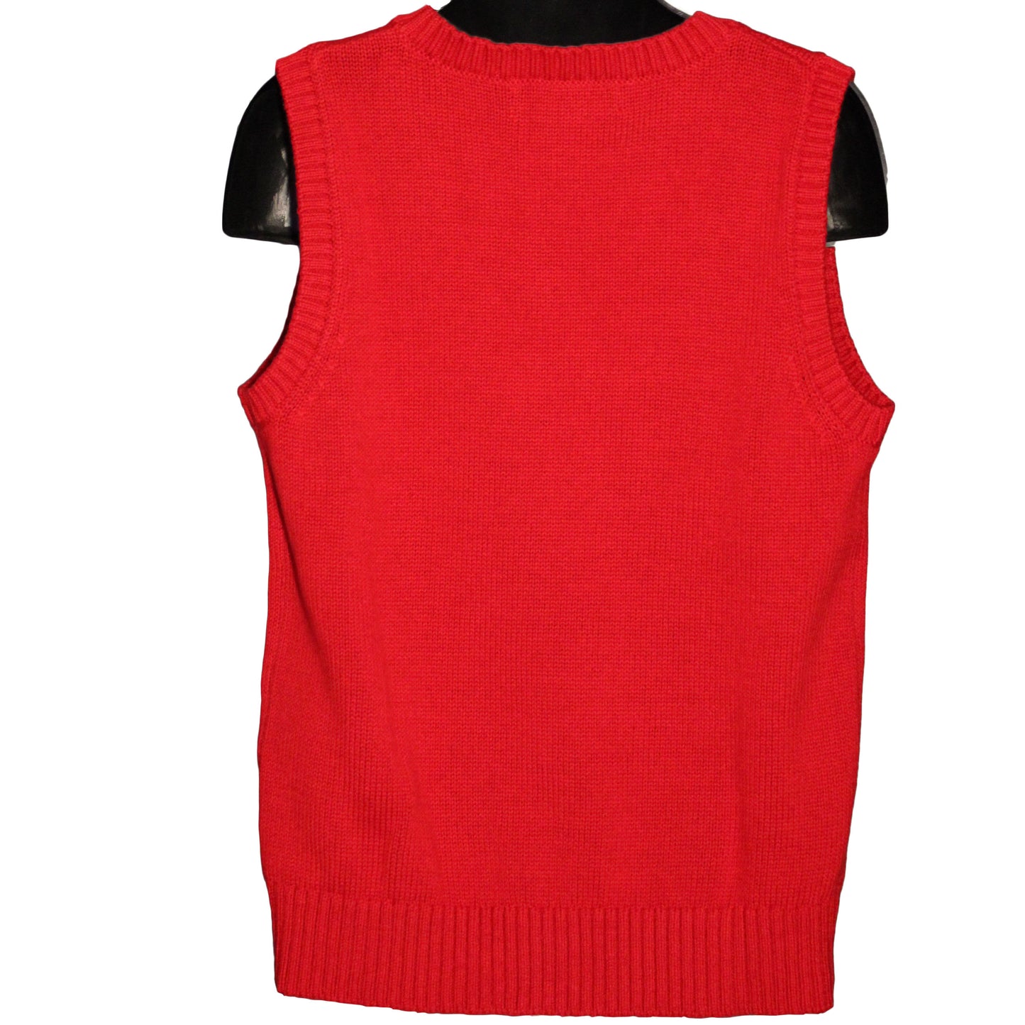 Lands End Uniform Little Girl's Medium (5/6) Drifter V-Neck Sweater Vest, Red