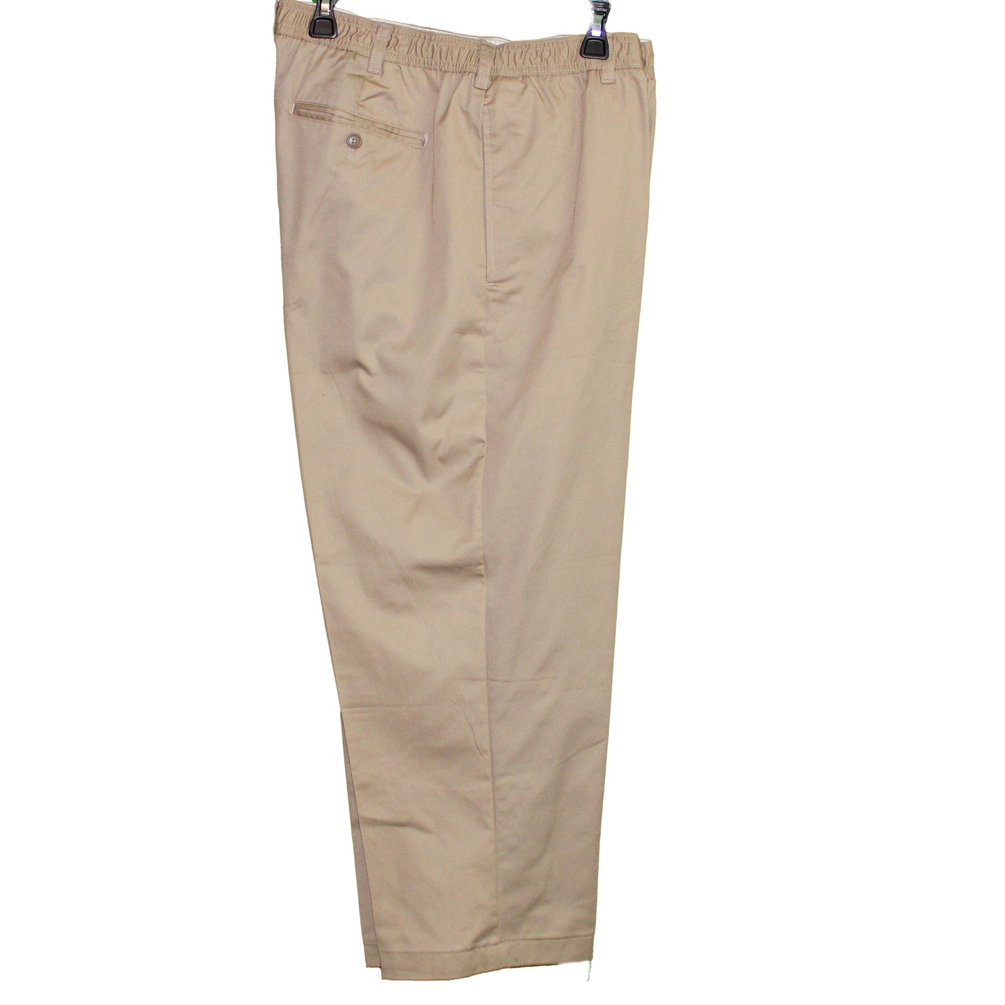 Lands End Men's Size 30x30, Blend Plain Front Elastic Waist Chino Pants, Khaki