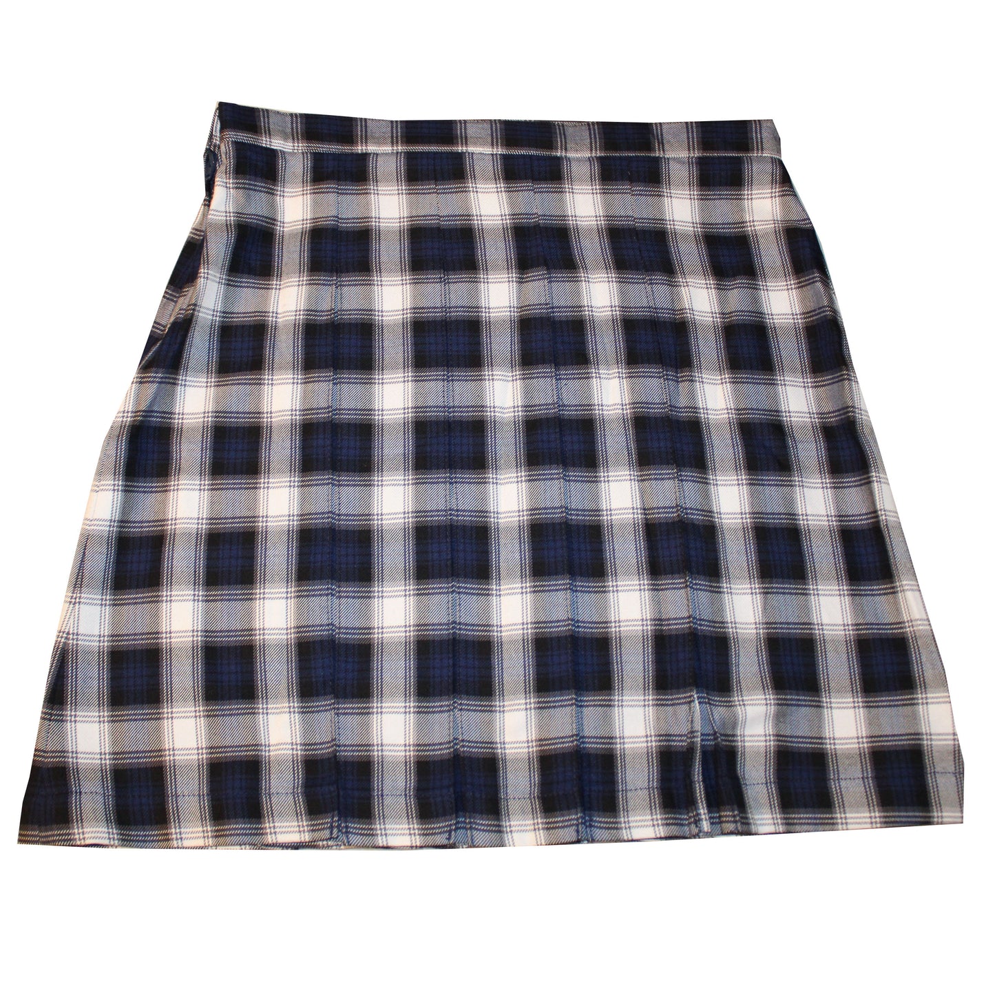 Lands End Uniform Women's Size 4, Plaid Box Pleat Skirt Above Knee, Blue Plaid