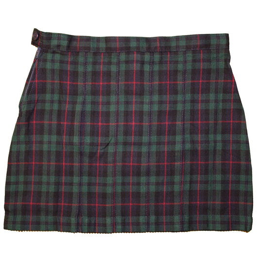 Lands End Uniform Girl's Size 8, Pleated Skirt Above Knee, Evergreen Navy Plaid