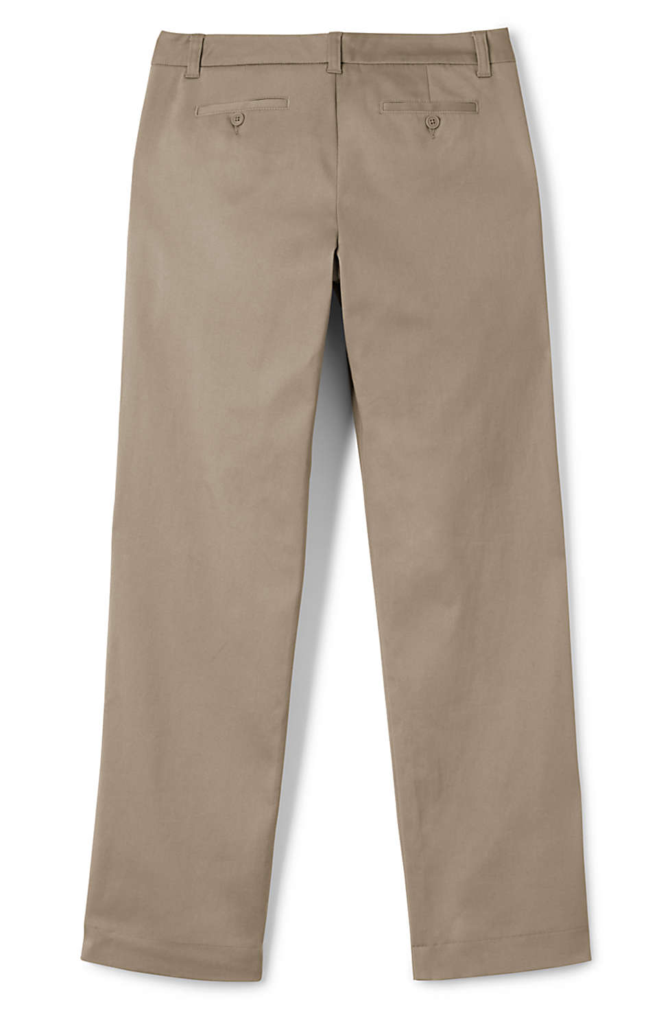 Lands End Uniform Junior Size 3, 33" Inseam Stretch Chino Pant, Khaki