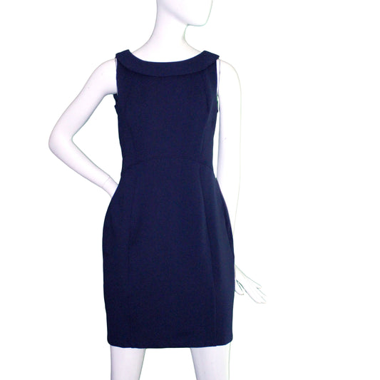 Lands End Size 4 Petite Sleeveless Portrait Collar Dress, Radiant Navy