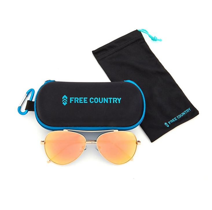 Free Country Women's Fashion Sunglasses with Microfiber Bag and Zippered Case