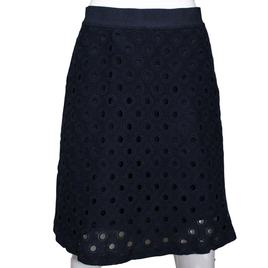 Lands End Women's Size 0 Petite Eyelet Aline Skirt, Radiant Navy