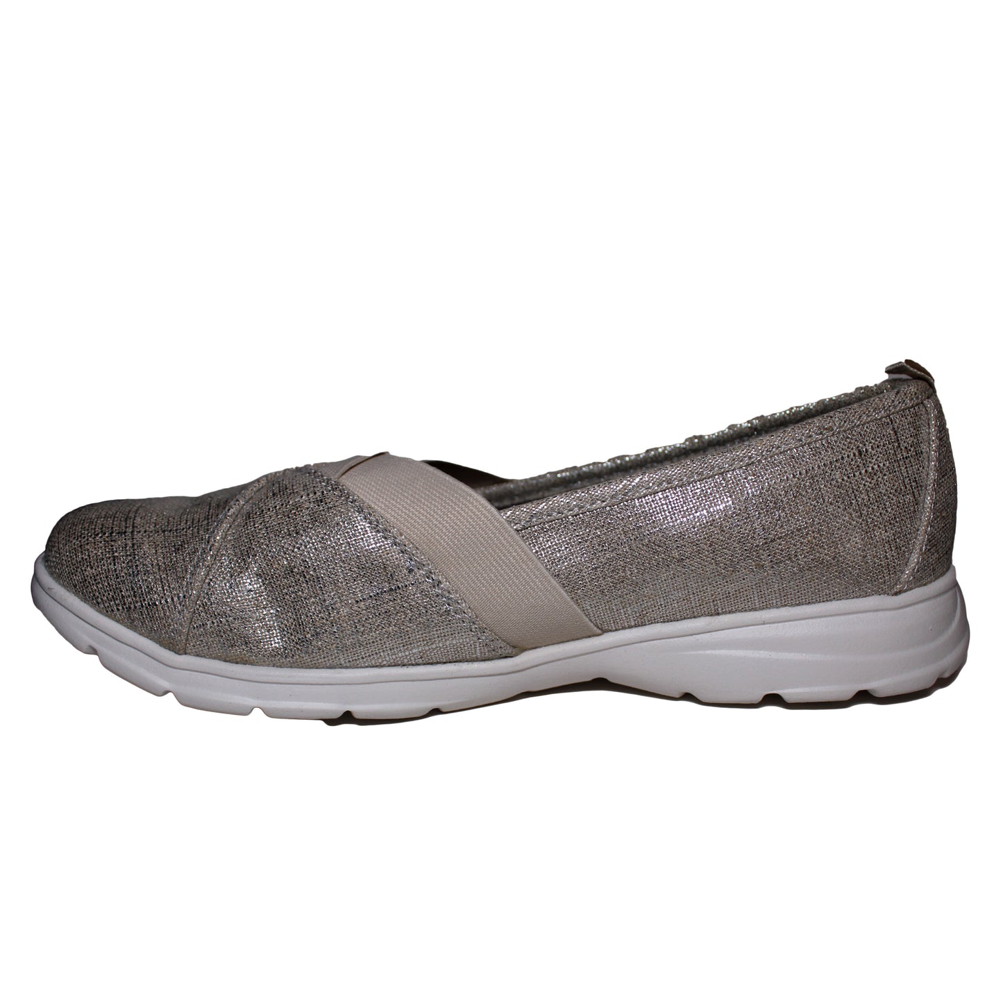 Lands End Womens Size 6.5 M, Lightweight Comfort Flat Loafer Shoes, Silver Beech