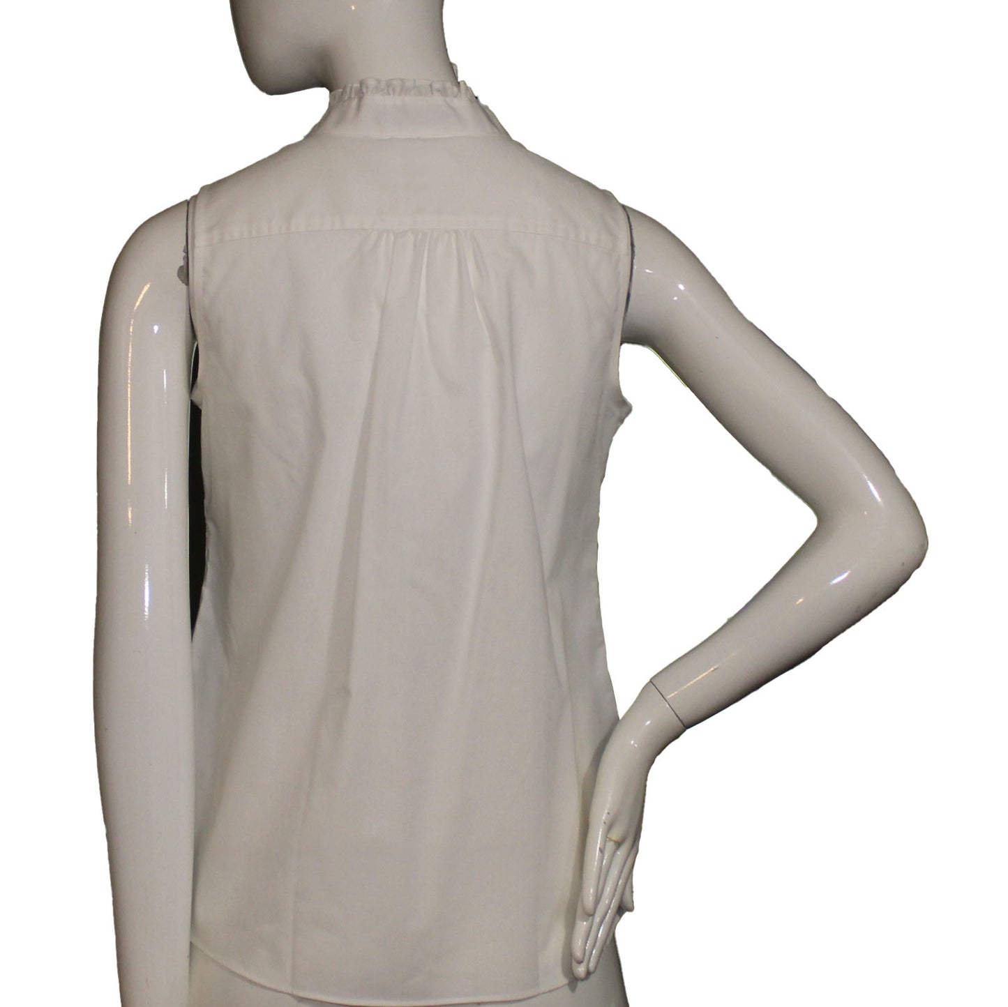 Lands' End Women Size 2 Petite Sleeveless Popover Shirt, White