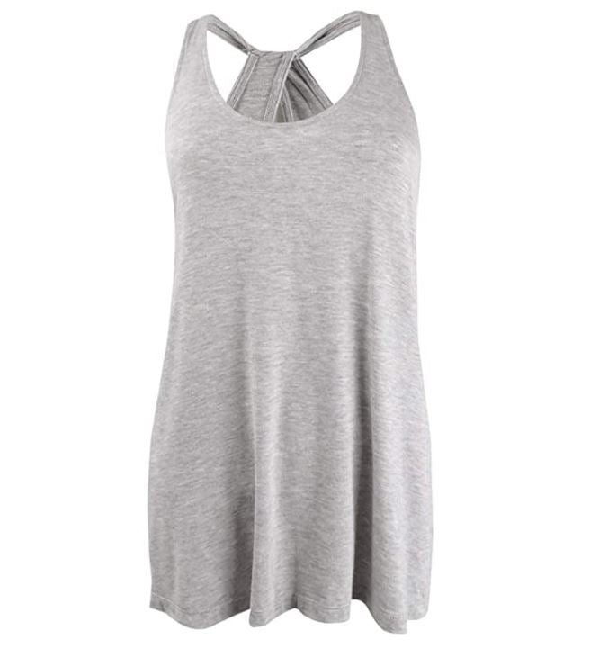 Alfani Ladies Super Soft Pajama Tank Top Tee NWT (Pearl Grey Heather, X-Small)