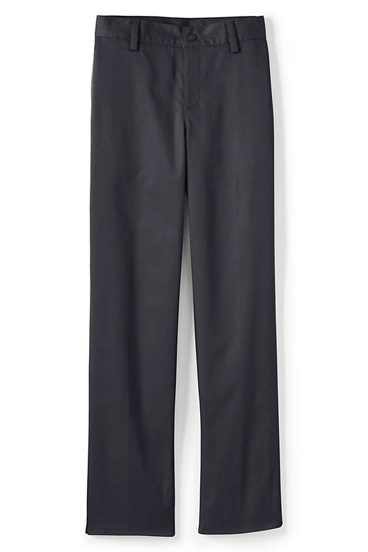 Lands End Uniform Blend Plain Front Chino Pant (Black, Boys 18 / 24" inseam)