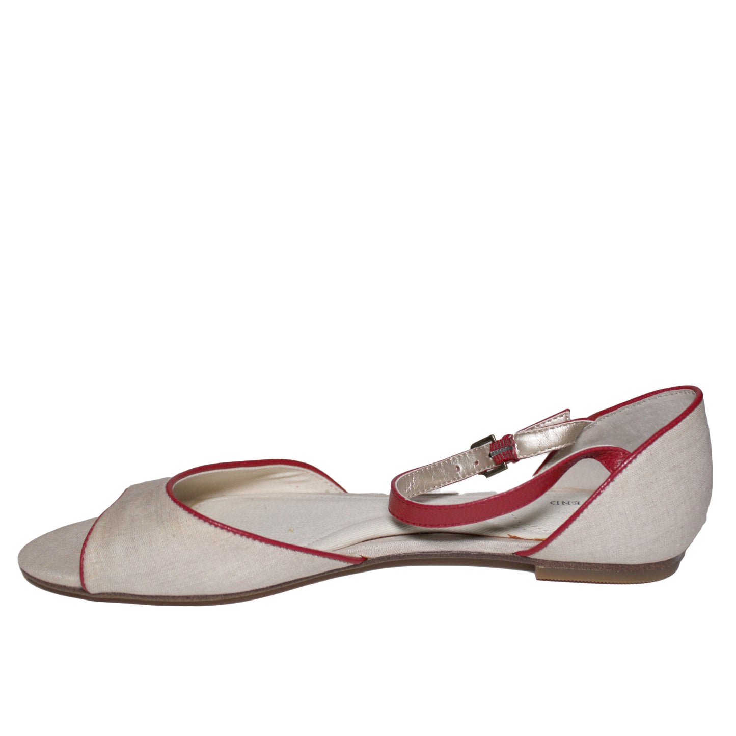 Lands End Women Size 7 B, Flat 2 Pc Sandal, Natural