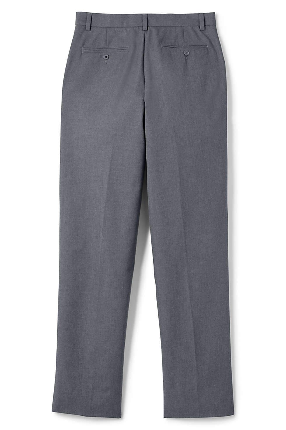 Lands End Men's Size 42 Plain Front Dress Pants, Unhemmed, Gray