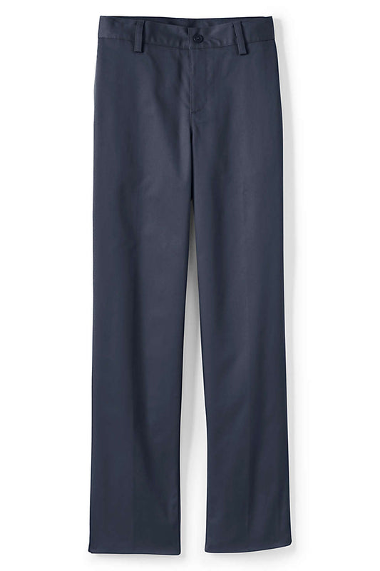 Lands End Uniform Boys Size 20, 27 inseam, Blend Plain Front Chino Pant, Navy